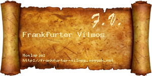 Frankfurter Vilmos névjegykártya